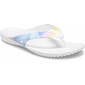 Crocs Kadee II Printed Flip Women's Sandals White / Purple | Australia 0514ZUTG